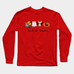 Red Halloween Chis - Smooth Coat Chihuahuas - Halloween Chihuahua Tee Long Sleeve T-Shirt